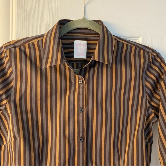 Brooks Brothers Non-Iron Tailored-Fit Cotton Stripe Dress Shirt, Never Worn. XS - Picture 9 of 12
